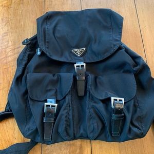 Prada Double Front Pocket Nylon Backpack - EUC
